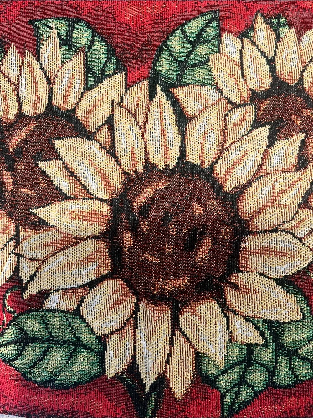 Sunflower Tapestry Placemats Set of 6 Tuscan Woven Cotton Blend  17.5”x12.5”